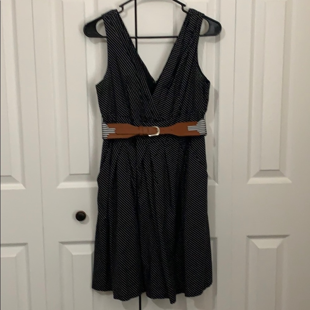 Black and white polka dot dress
